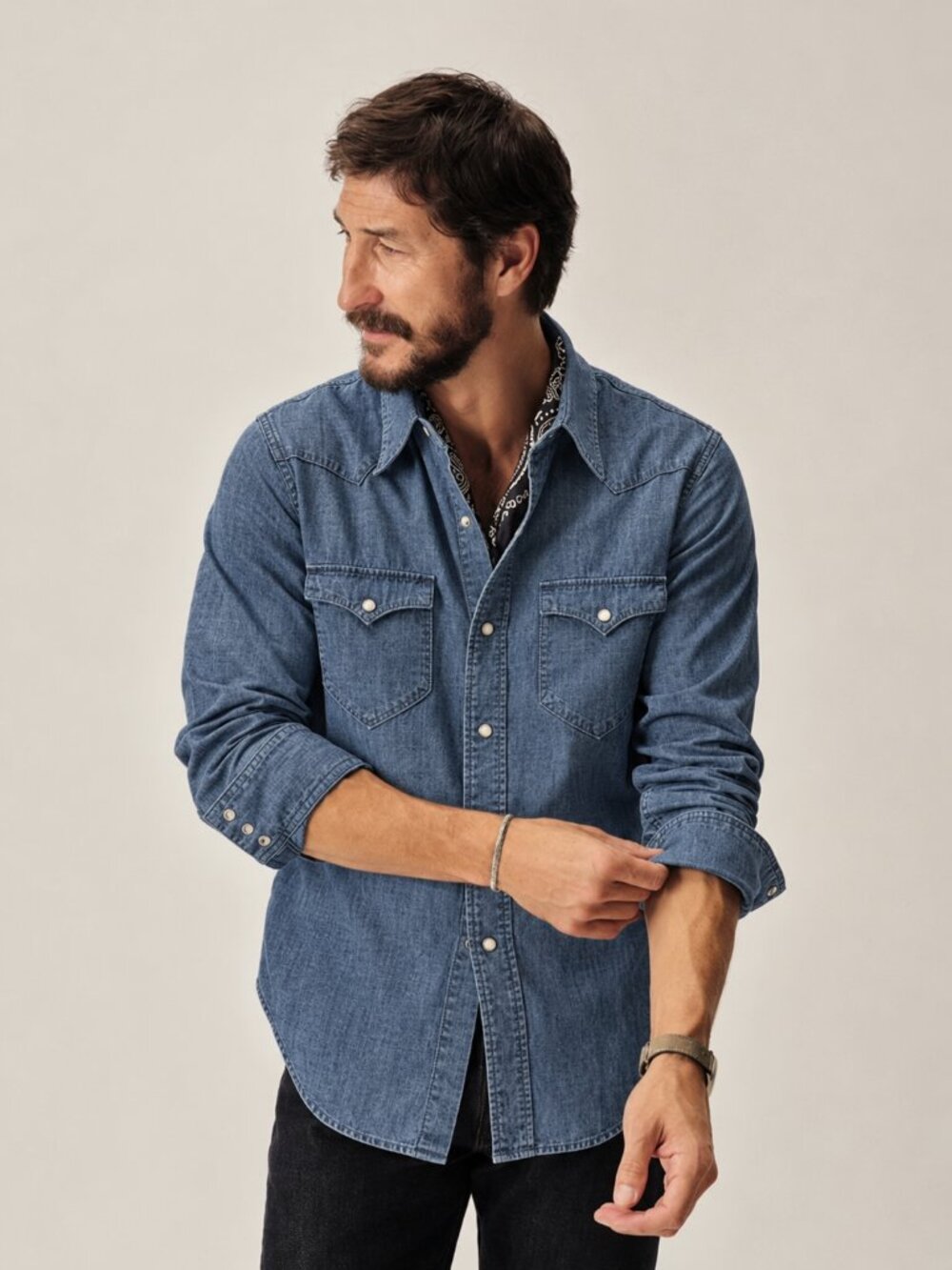 Buck Mason Japanese Chambray Western Shirt NWT